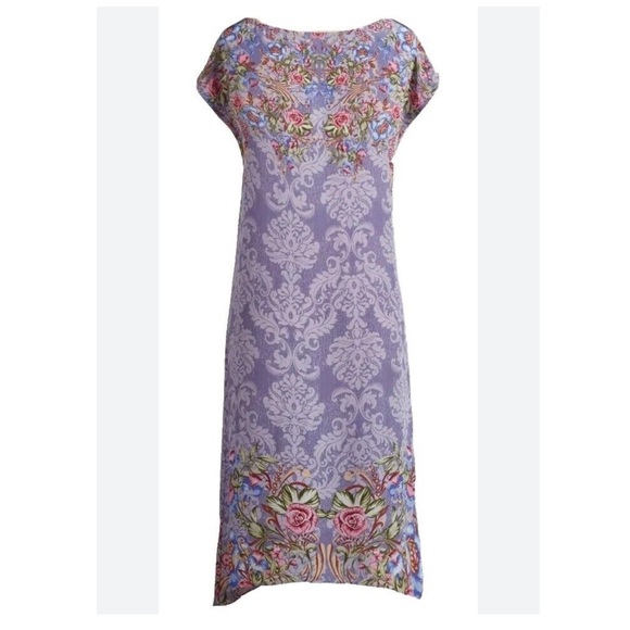 Sundance Lilac Floral Impressions Sheath Dress with Cap Sleeve Size Large - Picture 8 of 11